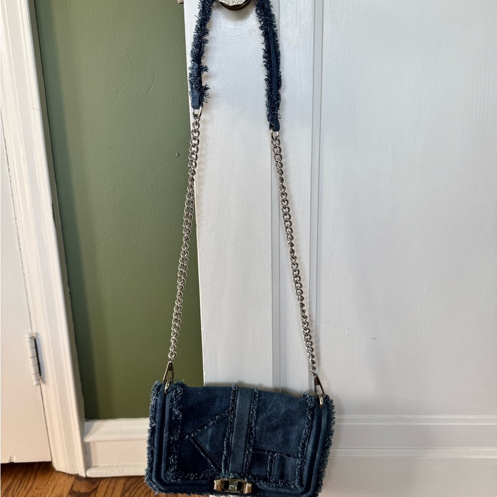 Blue Denim Chain Strap Bag